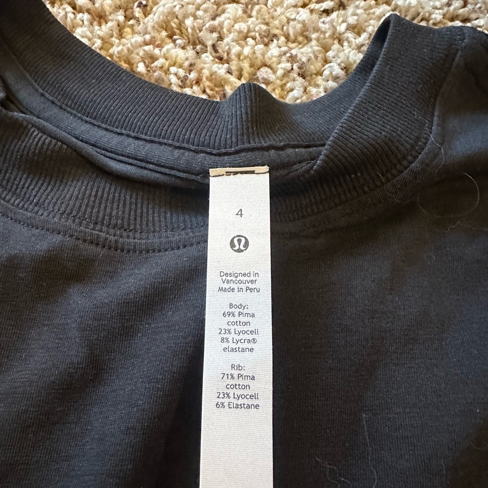 Lululemon Athletica Black Crew Neck Top - Picture 2 of 3